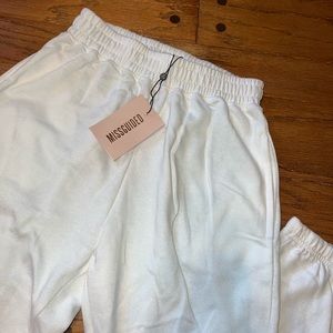 white misguided sweatpants